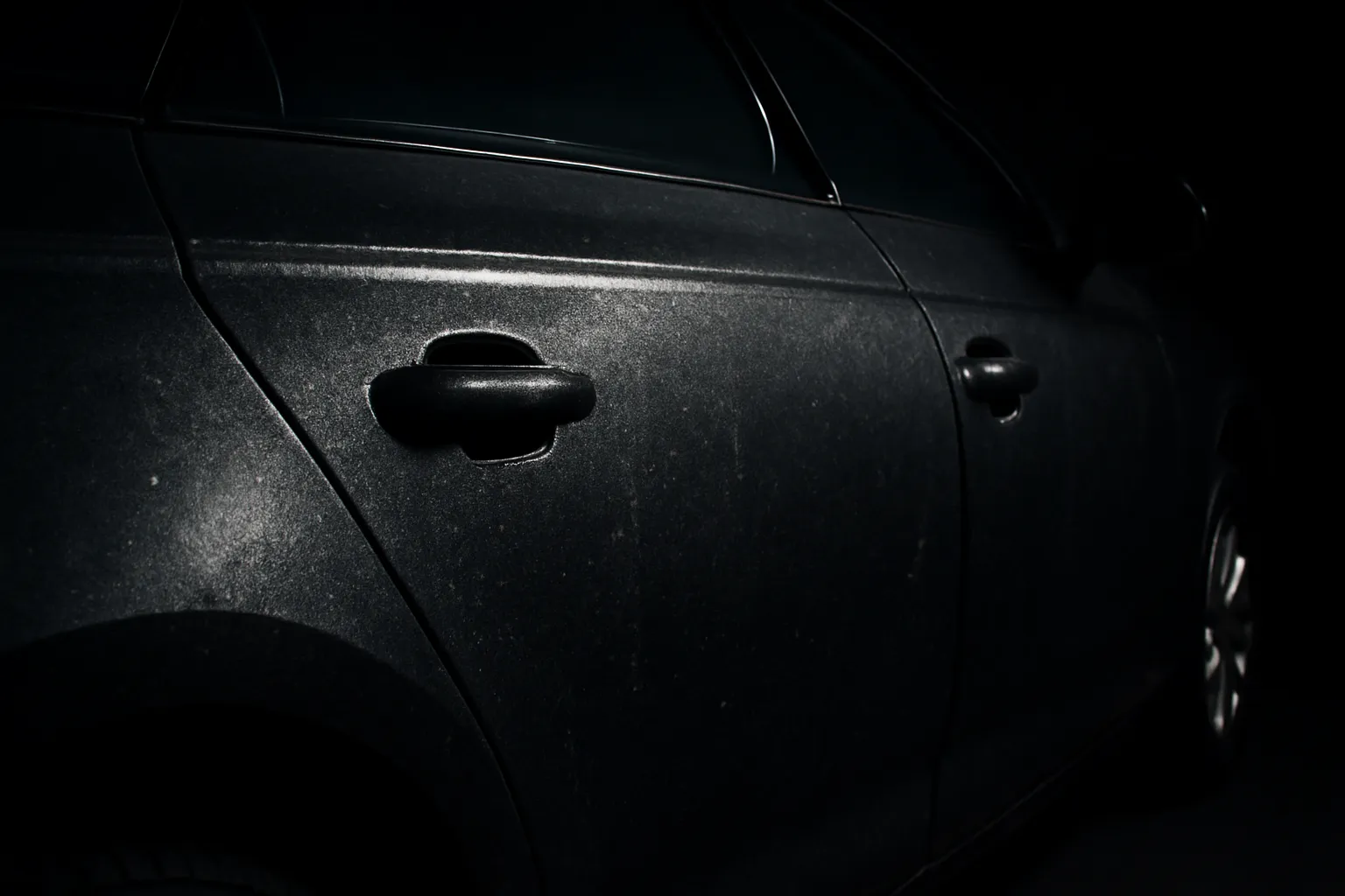 Esterno auto prima del detailing: superficie verniciata contaminata da depositi stradali
